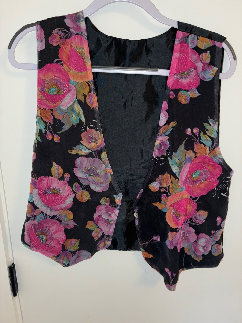 Vintage Woman’s Vest Floral Made in USA!